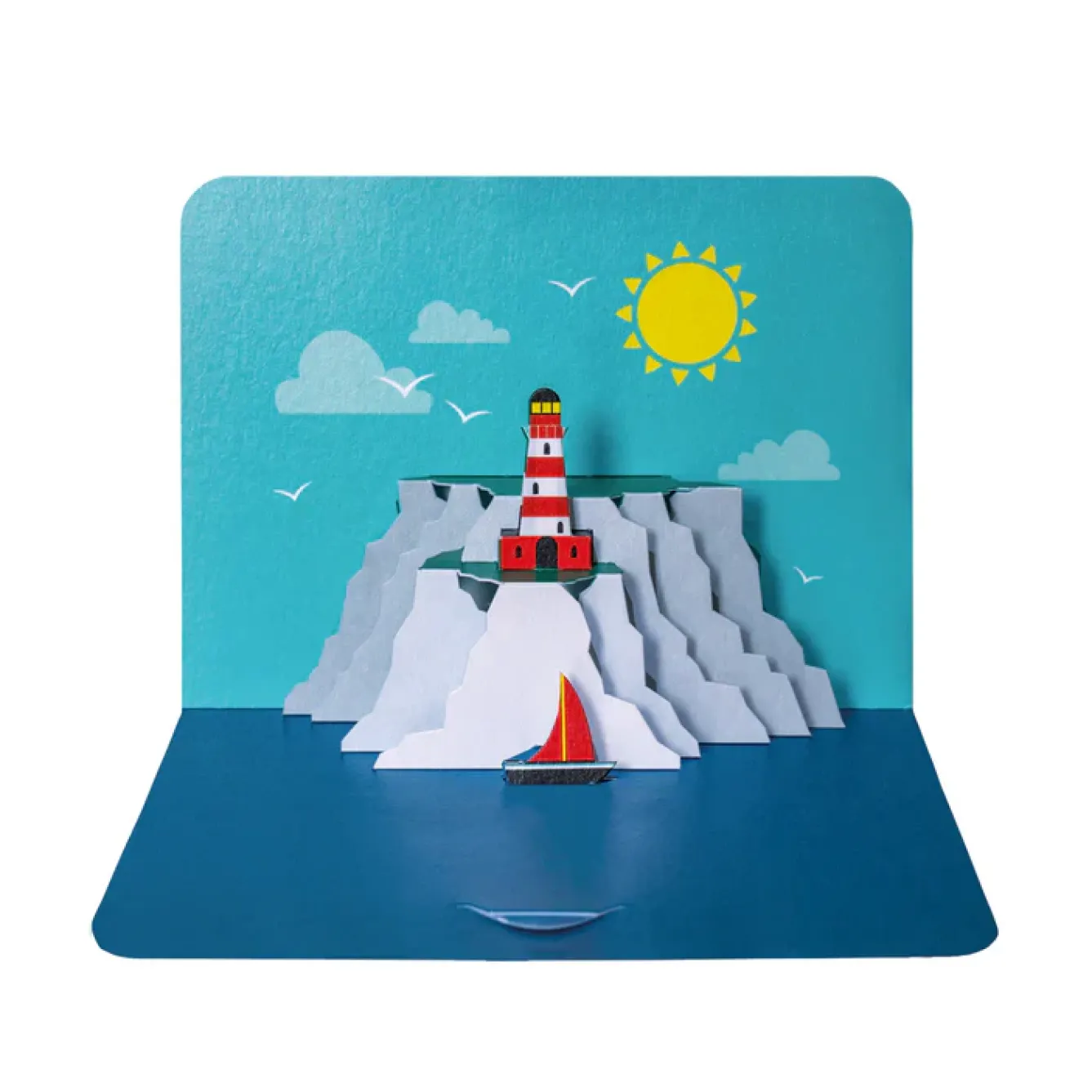 The Art File Greeting Cards-White Cliffs Pop Out Greeting Card