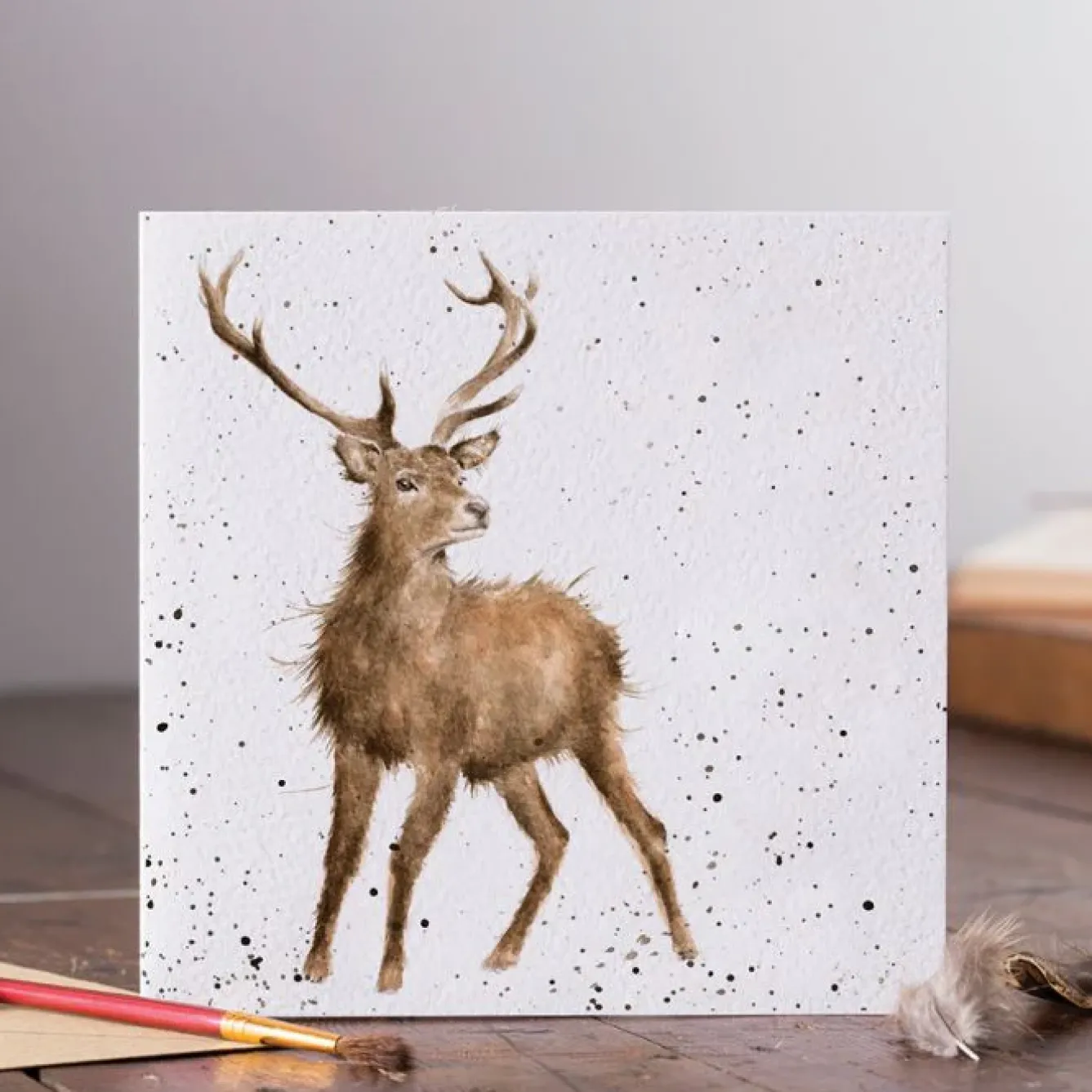 Wrendale Designs Greeting Cards-'Wild at Heart' Stag Blank Greetings Card