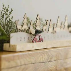 Ginger Ray Advent|Seasonal Decor-Wooden Reusable Advent Calendar with Moveable Car
