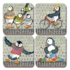 Emma Ball Coasters-Woolly Puffins Coasters - Set of 4