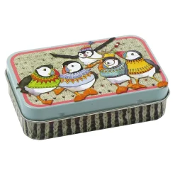 Emma Ball Crafts-Woolly Puffins Set of 6 Stitch Crochet Markers in a Pocket Tin