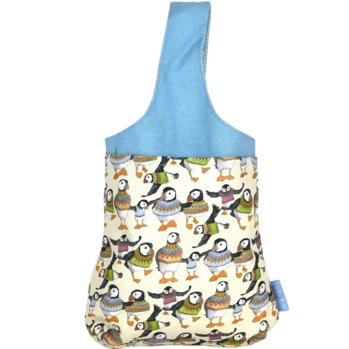 Emma Ball Crafts|Bags-Woolly Puffins Small Wrist Bag