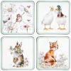 Wrendale Designs Coasters-Wildflowers Set of 4 Coasters