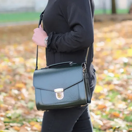 Zatchels Bags-Handmade Leather Sugarcube Grande Executive British Racing Green Handbag