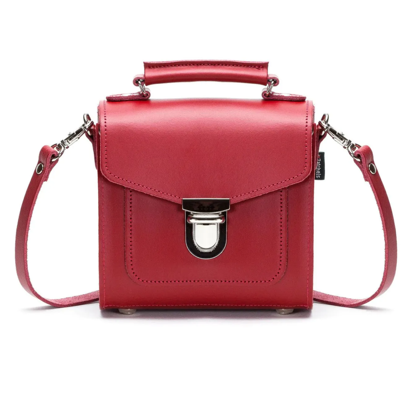 Zatchels Bags-Handmade Leather Sugarcube Plus Handbag - Red