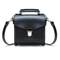 Zatchels Bags-Handmade Leather Sugarcube Plus Handbag - Black