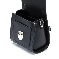 Zatchels Bags-Handmade Leather Sugarcube Plus Handbag - Black