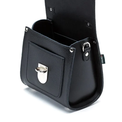 Zatchels Bags-Handmade Leather Sugarcube Plus Handbag - Black
