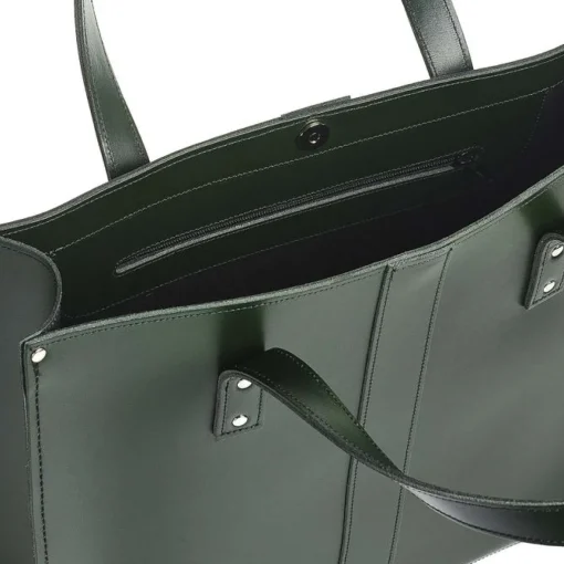 Zatchels Bags-Handmade Leather Shopper - Ivy Green