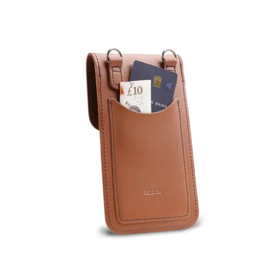 Zatchels Bags-Handmade Leather Phone Pouch - Chestnut Brown